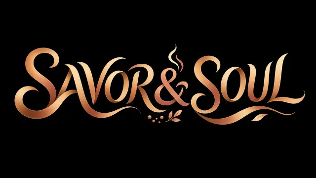Luxury Quality image example: Flowing Geometric Gastronomy Typography Design