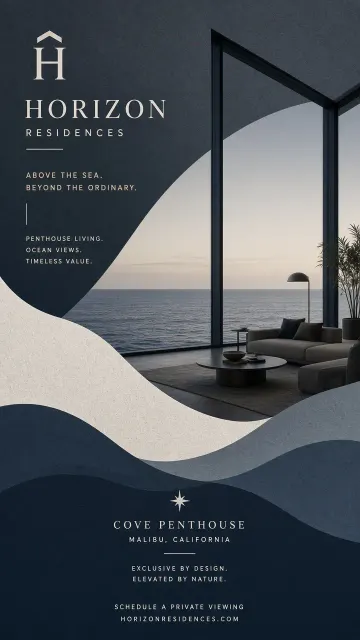 Luxury Quality image example: Positive Negative Space Coastal Luxury Real Estate Poster
