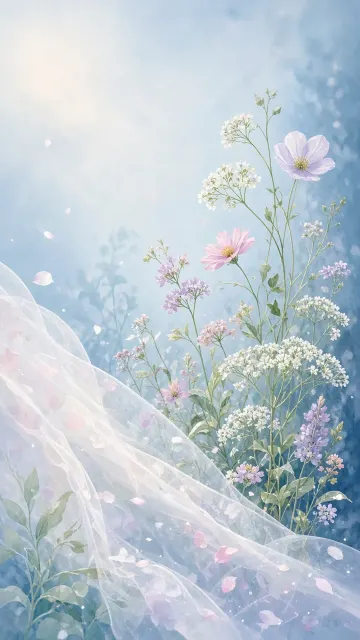 Flora & Botanicals image example: Dreamy Ethereal Wildflower Botanical Illustration