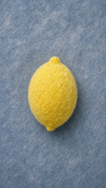 Picture Book image example: Needle Felted Yellow Lemon Illustration