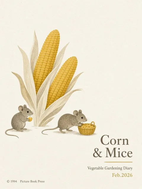 Graphic Shapes image example: Japanese Silkscreen Corn and Mice Poster