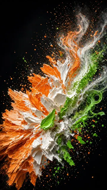 Impasto Texture image example: Impasto Palette Knife Abstract Peony Particle Artwork