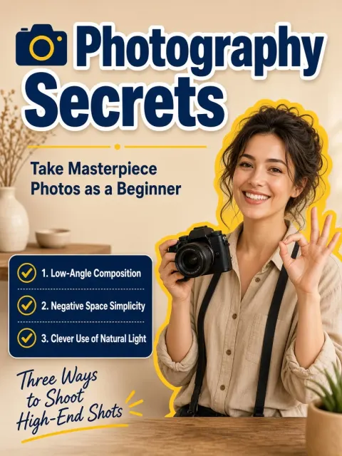Female Portrait image example: Photography Tips Instructional Poster