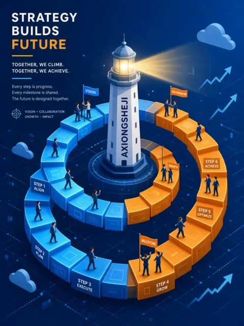 Isometric Spiral Staircase and Lighthouse Illustration