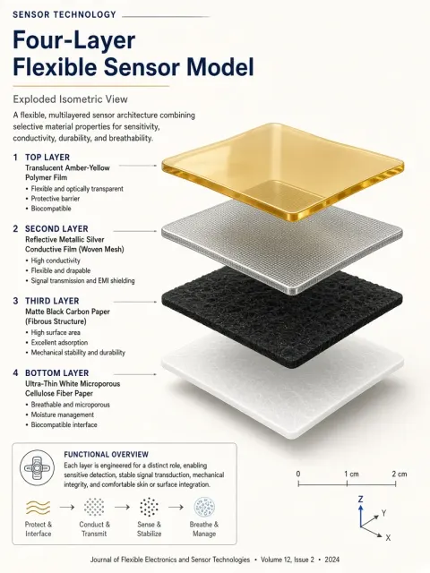 Exploded View image example: Flexible Sensor Four-Layer Scientific Diagram