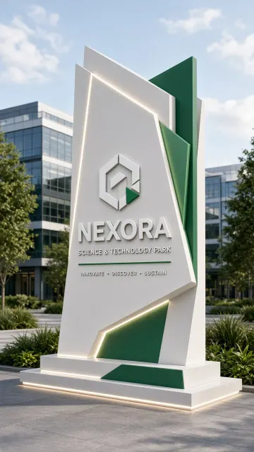Tech Industrial Park Pylon Sign 3D Design