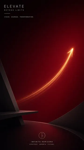 Red Gradient Ascending Arrow Business Poster