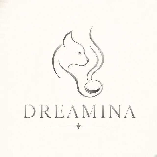 Brand Logo image example: Cat and Coffee Dreamina Brand Logo