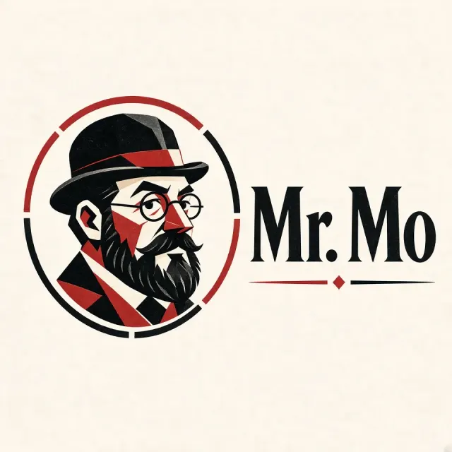 Linocut image example: Vintage Linocut Gentleman Portrait Logo