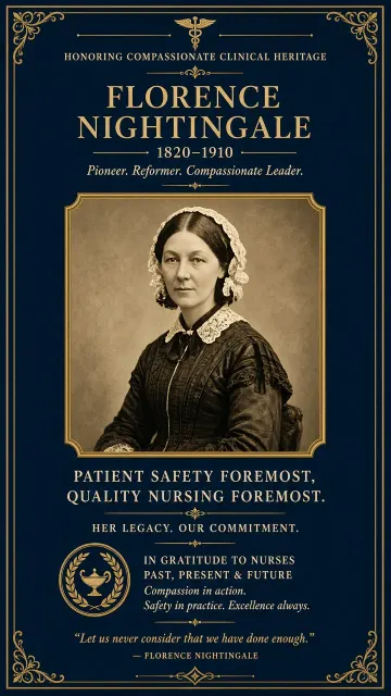 Historical Portrait image example: Florence Nightingale Healthcare Tribute Poster