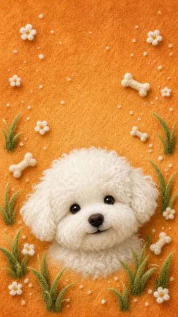 Felt Craft image example: Needle Felt Bichon Frise Puppy Wallpaper