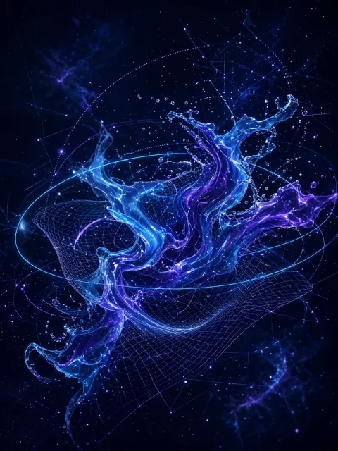 Starry Sky & Cosmos image example: Avant-Garde Digital Art Liquid Cyber Background