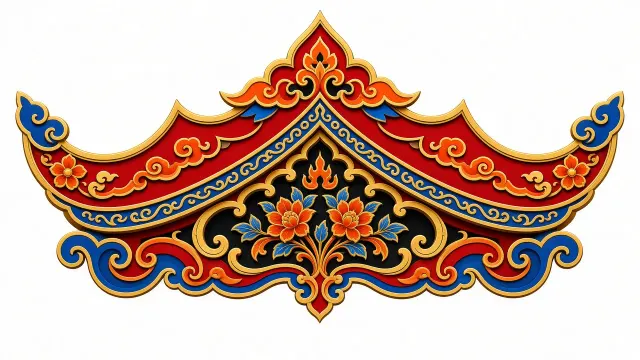 Traditional Architecture image example: Flat Chaoshan Fire-Style Gable Eaves Illustration