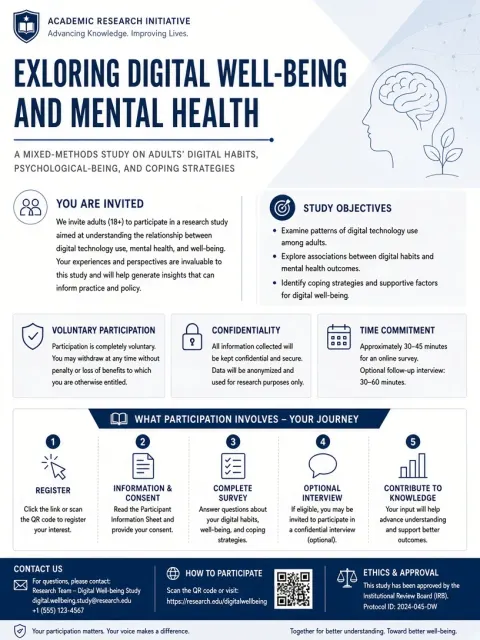 Academic image example: Blue-Grey Academic Research Recruitment Poster
