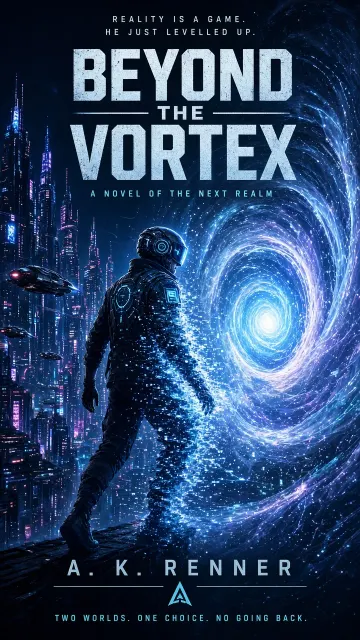 Novel Cover image example: Sci-Fi Novel Cover of Portal and VR Cyber City