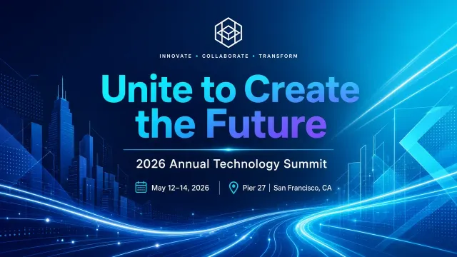 City Skyline image example: Futuristic Tech Corporate Annual Summit Stage Backdrop
