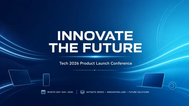 Futuristic UI image example: Futuristic Tech Product Launch Backdrop Banner