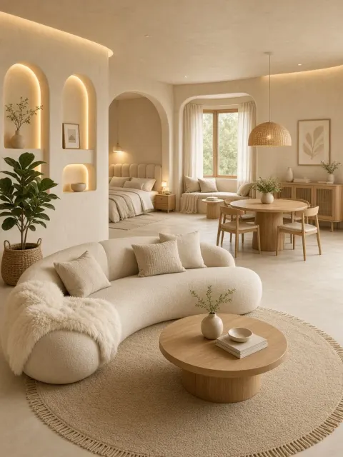 Gastronomy image example: Cozy Cream Aesthetic Healing Interior Design