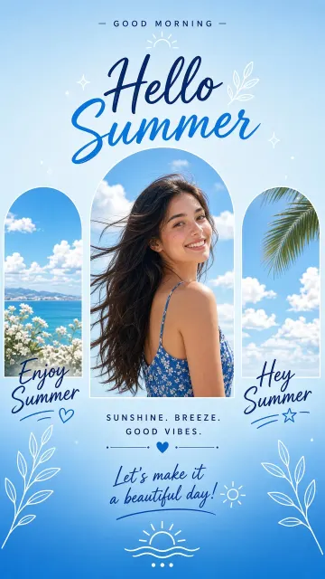 Nature Scenery image example: Fresh Style Hello Summer Good Morning Poster