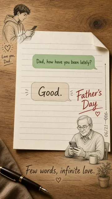 Emotional image example: Handwritten Letter Style Father-Son Dialogue Poster