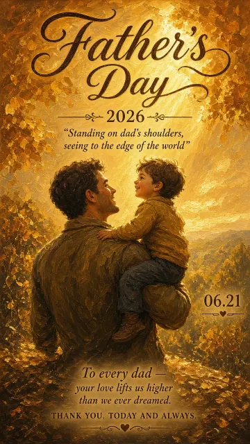Golden Hour image example: Warm Impressionist Oil Painting Father's Day Poster