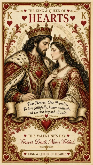 Vector Illustration image example: Playing Card King and Queen Valentine's Poster