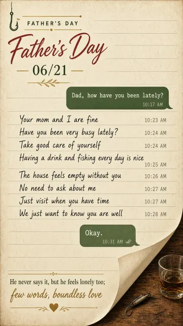 Commercial image example: Vintage Letter Chat Dialogue Father's Day Poster