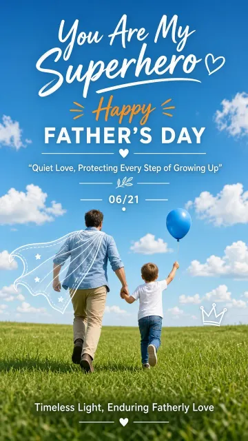 Clean Aesthetic image example: Superhero Cape Father's Day Photography Poster