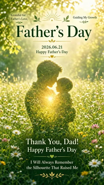 Meadow image example: Fresh Meadow Silhouette Father's Day Poster