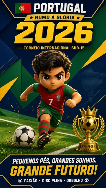 Game Art image example: 3D Chibi Cartoon Portuguese Soccer Player Poster