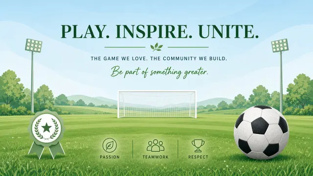 Sports image example: Fresh Flat Vector Soccer Promo Poster