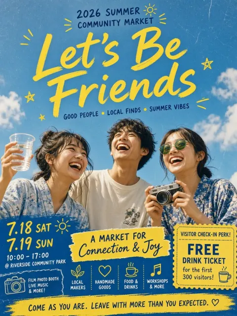 Fresh & Clean image example: Japanese Film Style Summer Market Social Poster