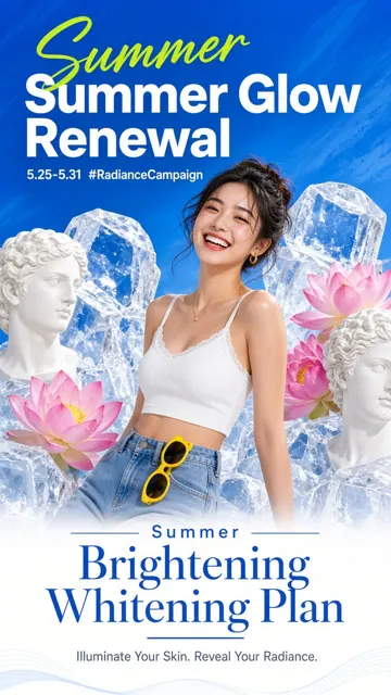 High Saturation image example: Fashion Photography Summer Skin Brightening Poster