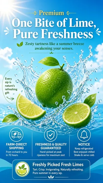 gradient image example: Cyan Gradient Summer Lime Promotional Poster