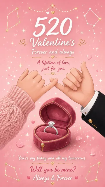 dreamy and aesthetic image example: Romantic Pink Gradient Couple Ring Illustration Poster