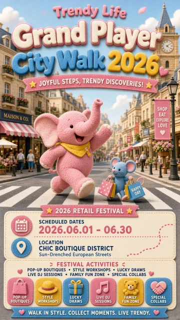 City Street image example: Plush Mascot City Walk Event Poster