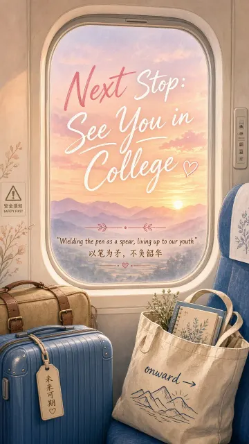 High-Speed Train Window Graduation Journey Poster