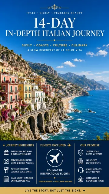 Realistic Sicily Travel Promotion Poster