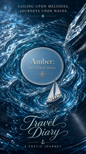 Photorealistic image example: 3D Ocean Vinyl Record Travel Poster