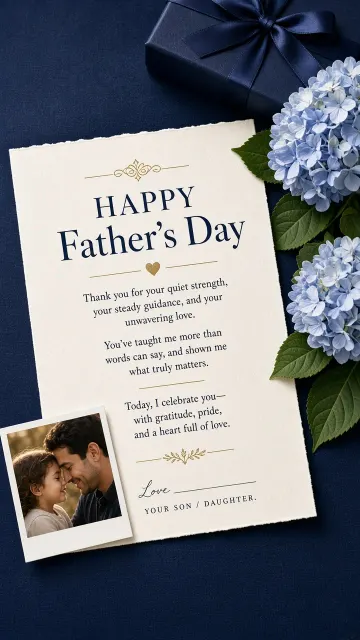 Navy Stationery Father's Day Gratitude Poster