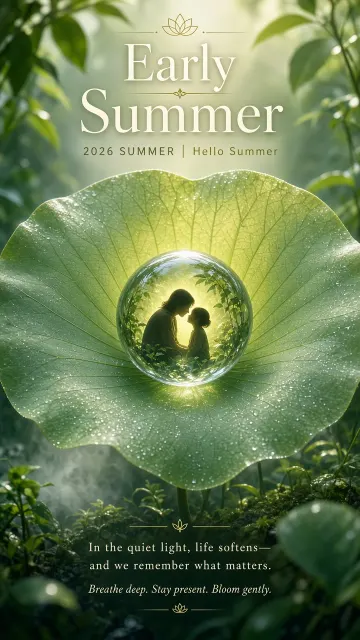Backlight image example: Healing Light Summer Lotus Leaf Poster