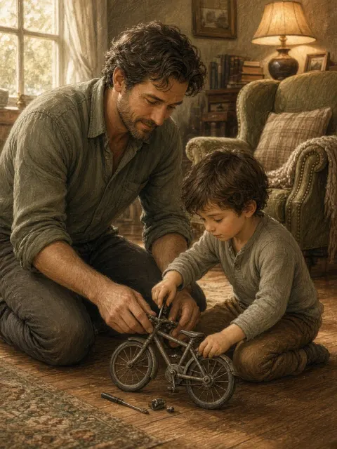 Tender Moments Father's Day Illustration