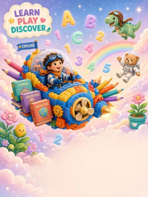 Fantasy Illustration image example: Children Educational Spaceship E-Commerce Poster