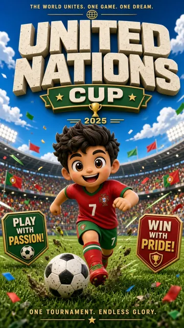 Cartoon image example: 3D Cartoon Soccer Tournament Poster