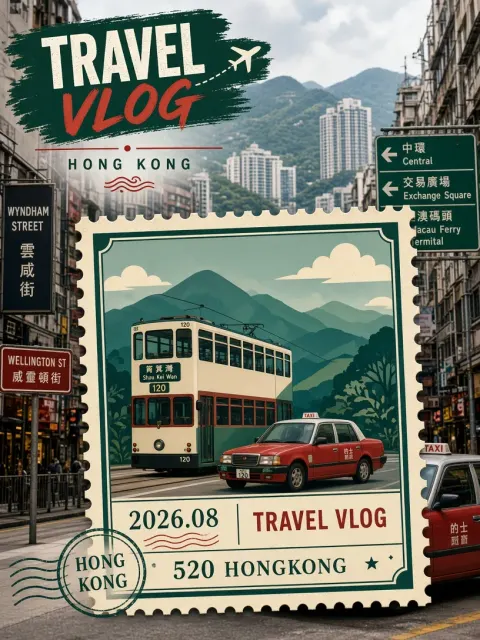 Hong Kong Streetscape Stamp Travel Vlog Cover