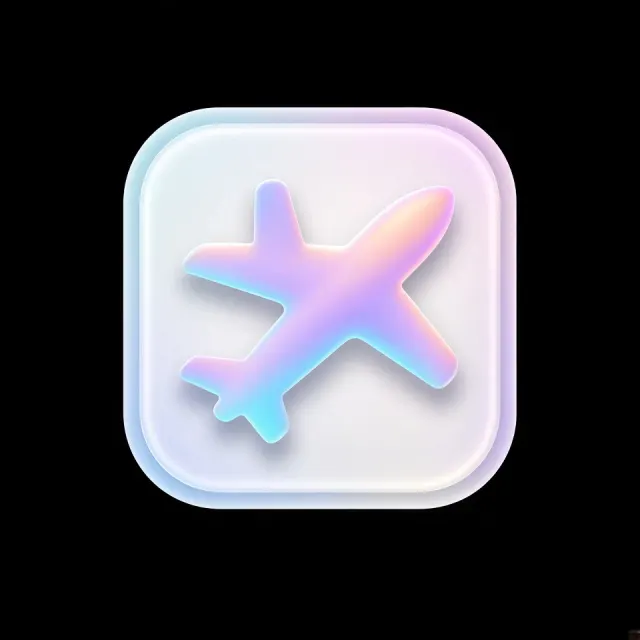 Gradient Palette image example: Neumorphic Gradient Airplane App Icon