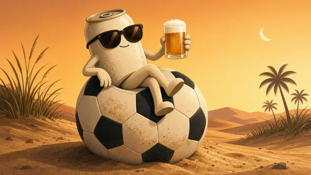 Botanical Floral image example: Summer Football Beer Mascot Cartoon Poster