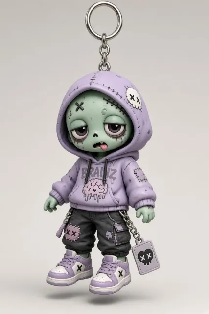 Mascot image example: Cute Ugly Zombie Mascot Keychain Design