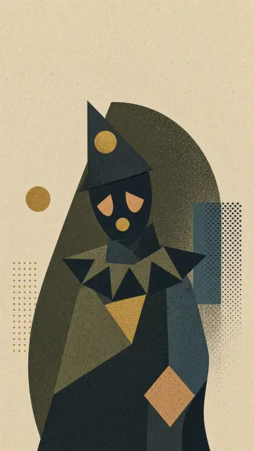Minimalist Abstract Dark Clown Poster