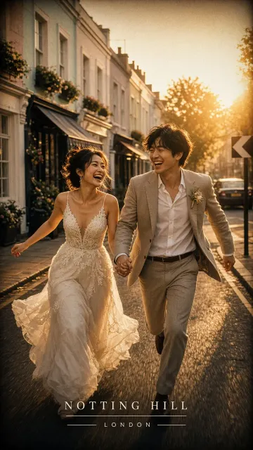 Vintage Film Notting Hill Wedding Snapshot